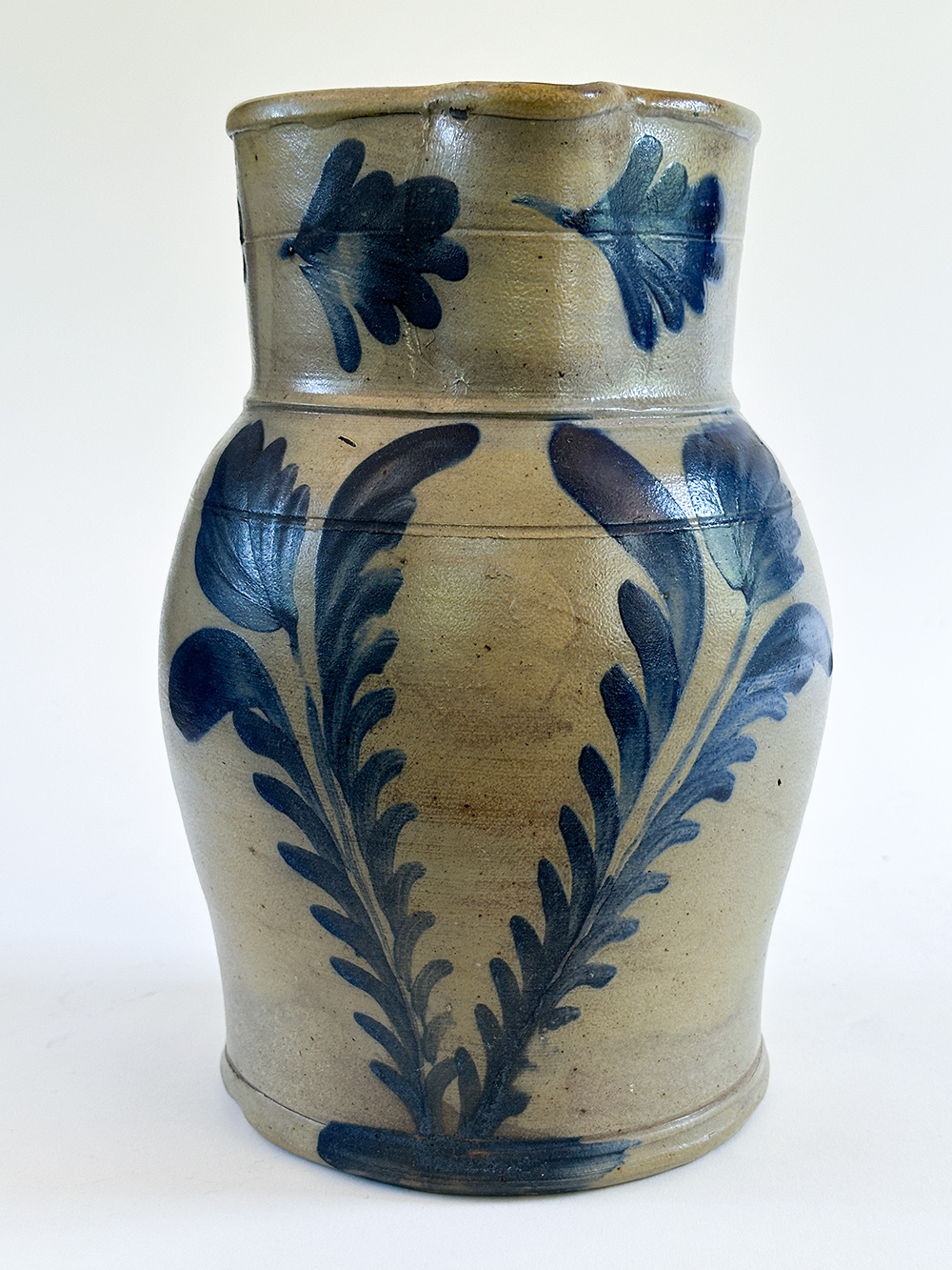 southeastern Pennsylvania cobalt decorated stoneware pitcher