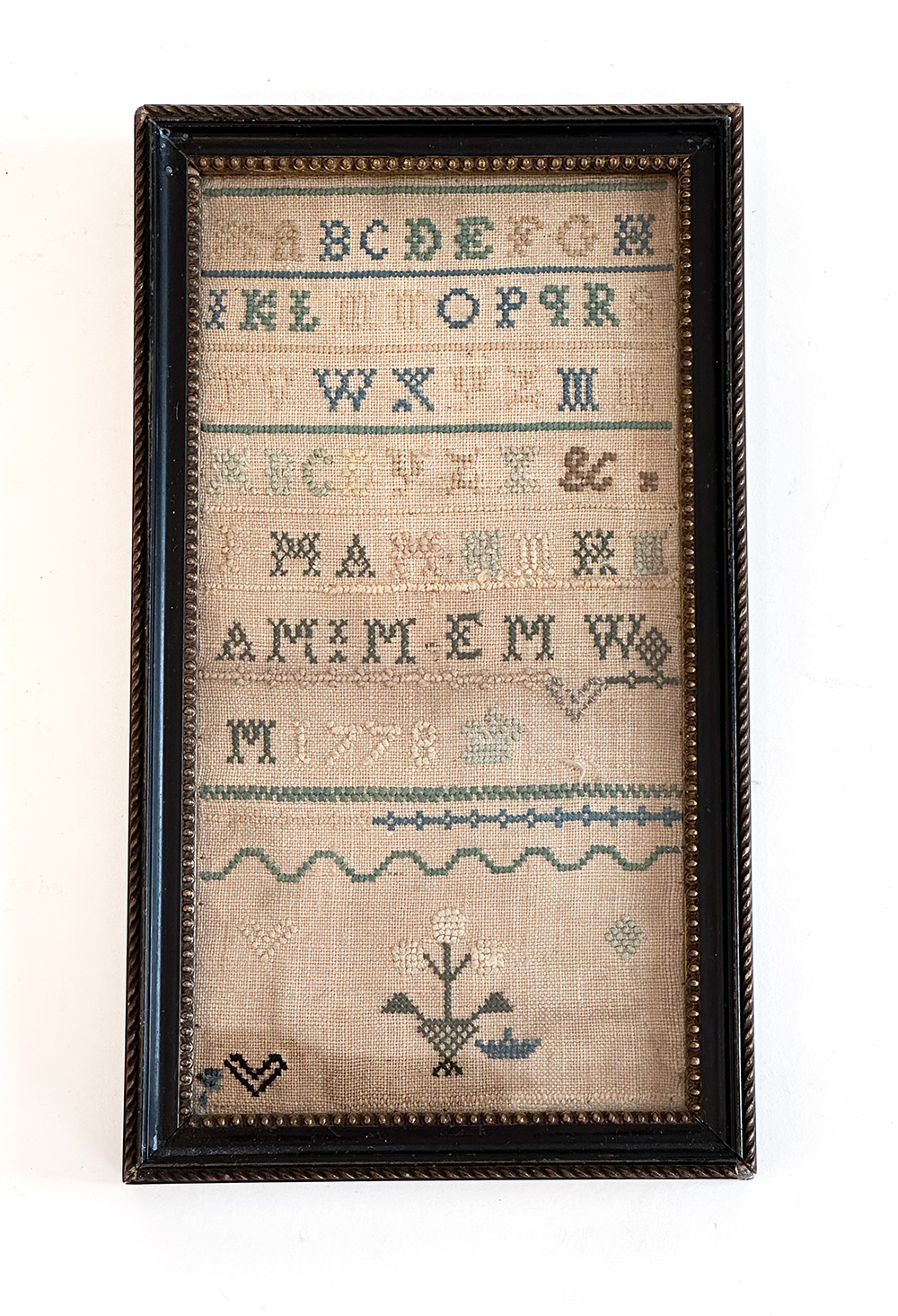 dated 1778 english or american miniature sampler