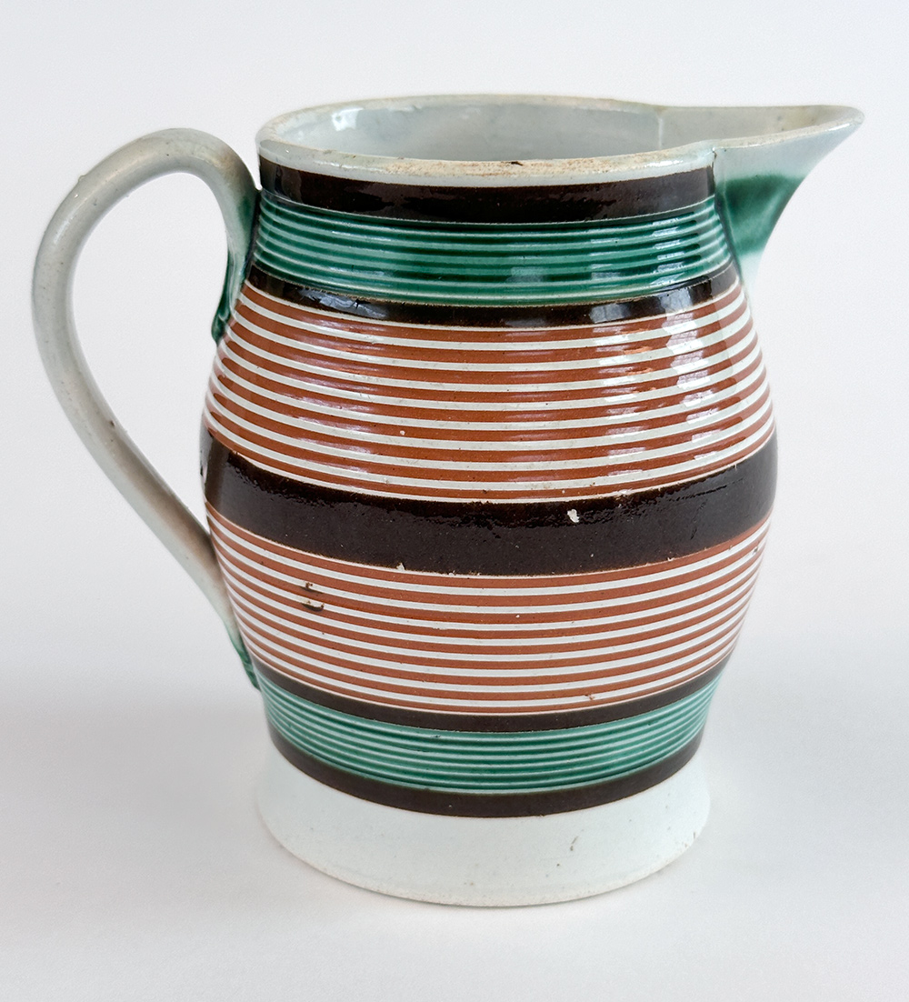 english mochaware cream jug made for the american market