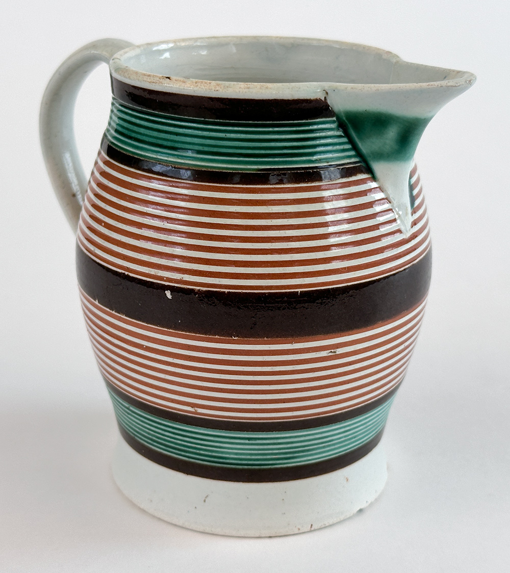 english mochaware cream jug made for the american market