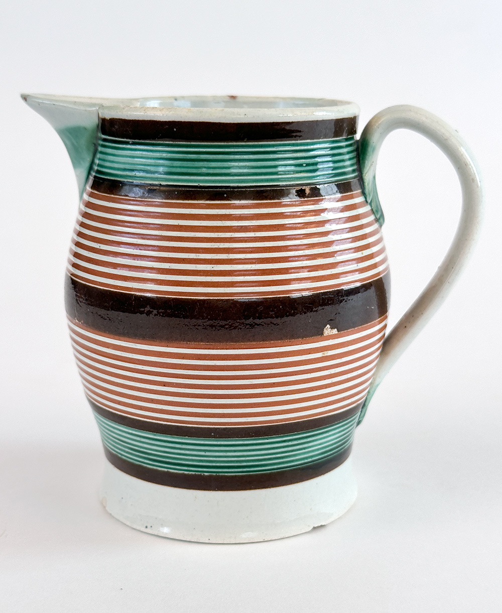 english mochaware cream jug made for the american market