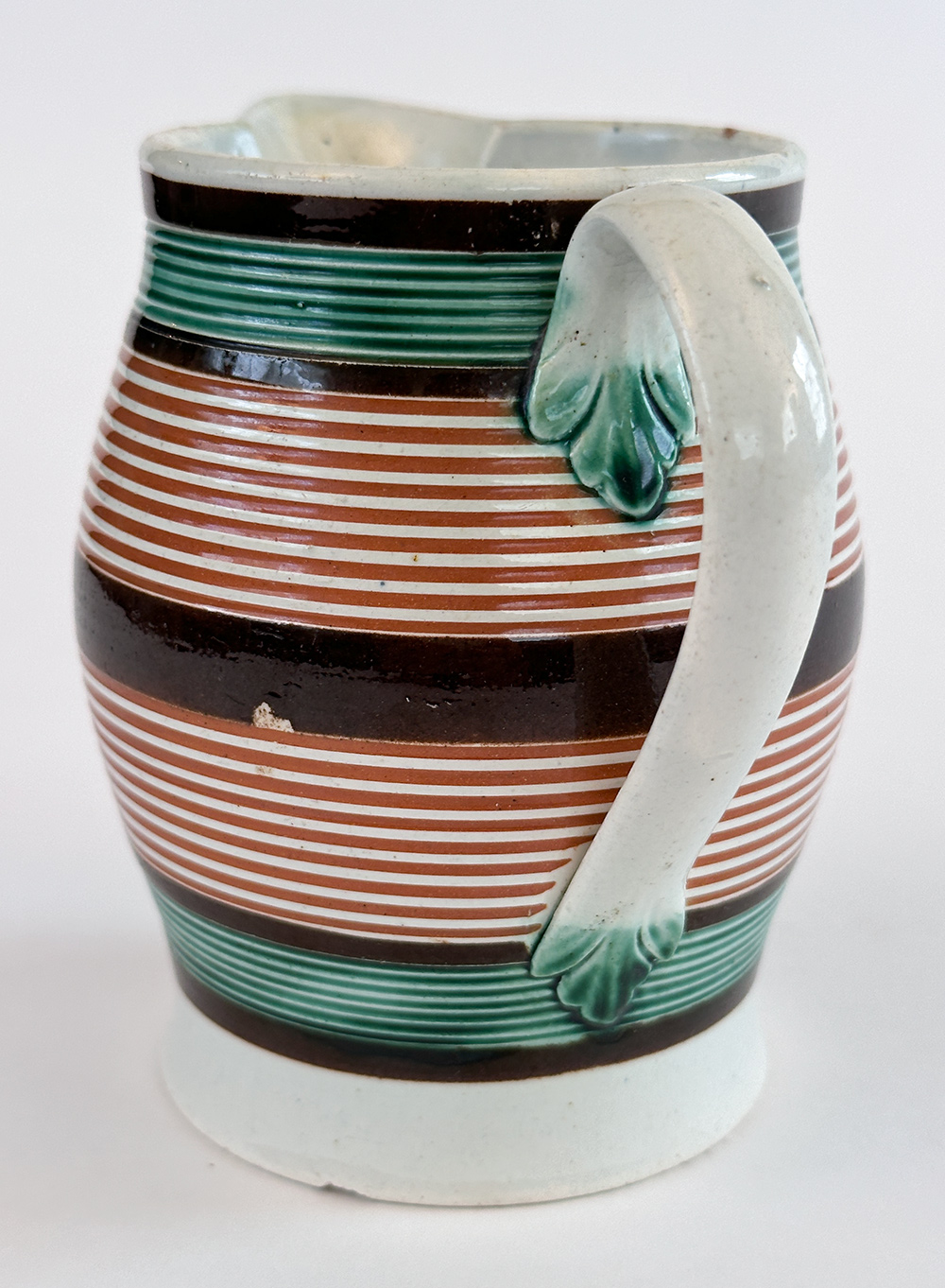 english mochaware cream jug made for the american market