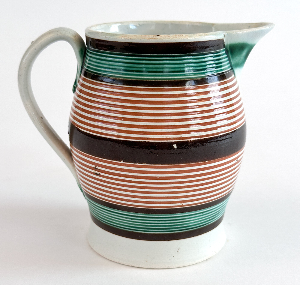 english mochaware cream jug made for the american market