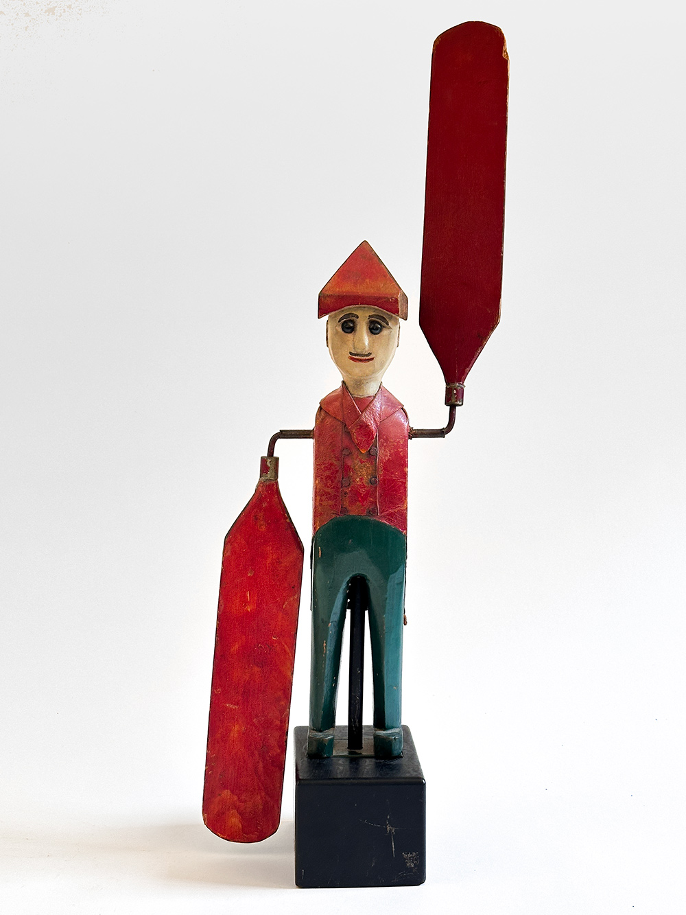 original paint decorated antique american railroad signalman whirligig