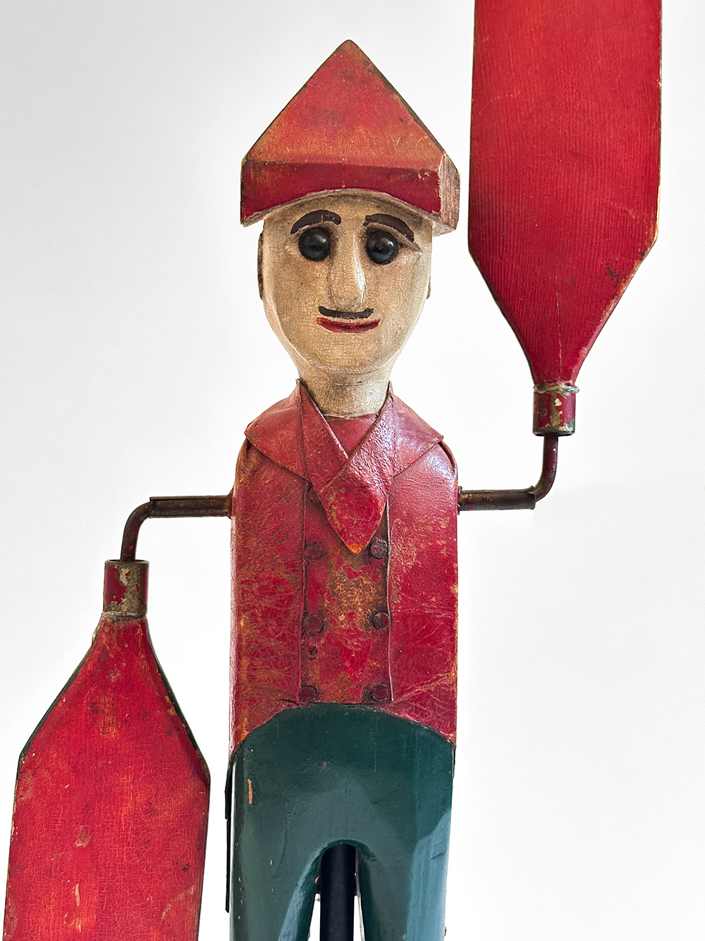 original paint decorated antique american railroad signalman whirligig