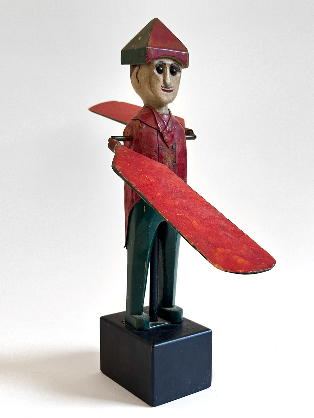 original paint decorated antique american railroad signalman whirligig