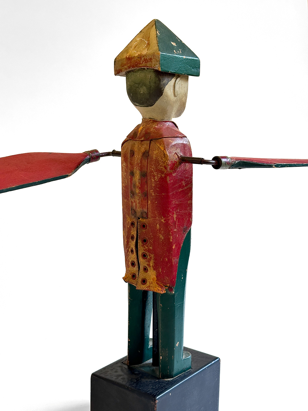 original paint decorated antique american railroad signalman whirligig