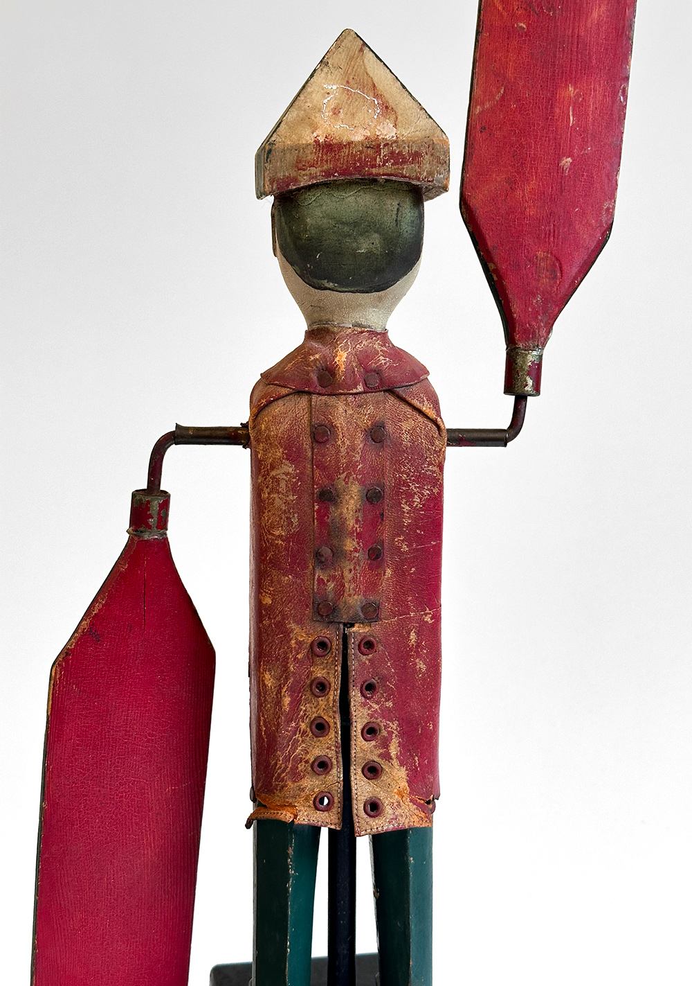 original paint decorated antique american railroad signalman whirligig