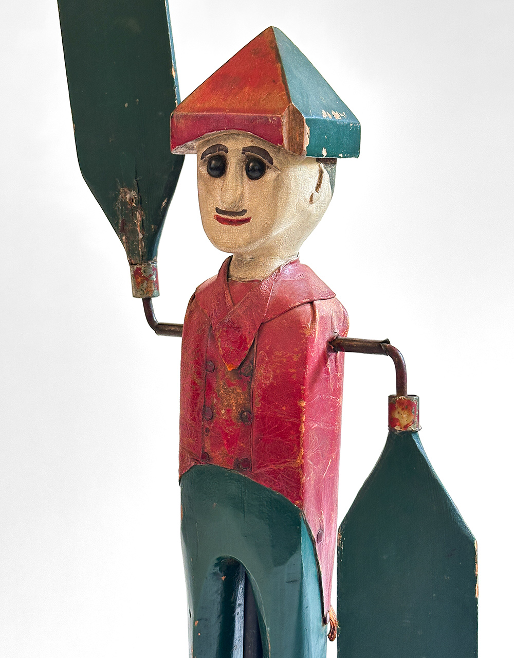 original paint decorated antique american railroad signalman whirligig