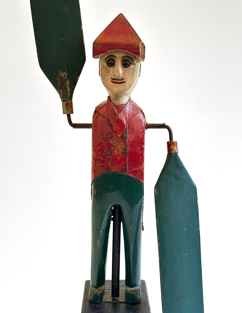 original paint decorated antique american railroad signalman whirligig