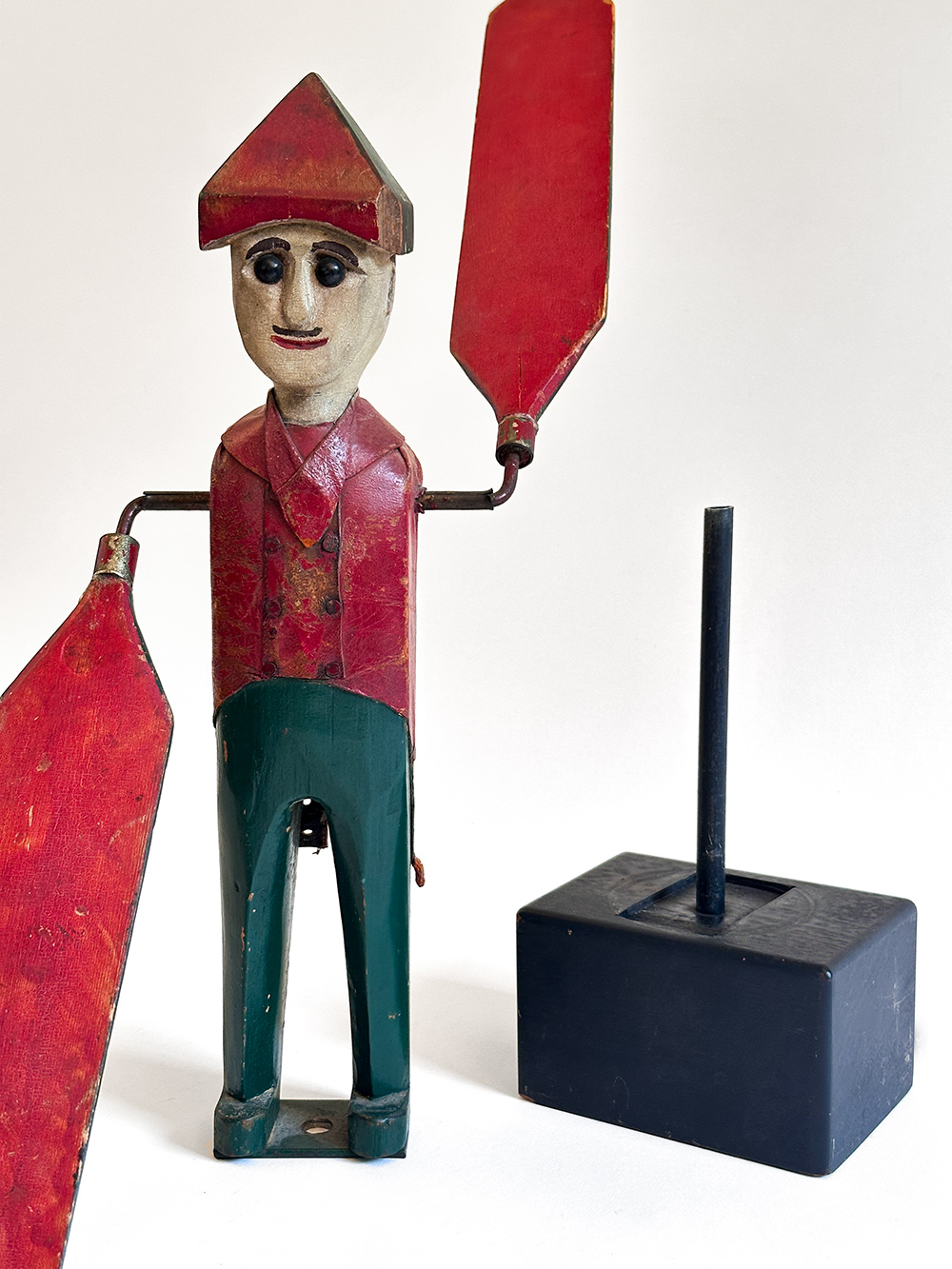 original paint decorated antique american railroad signalman whirligig