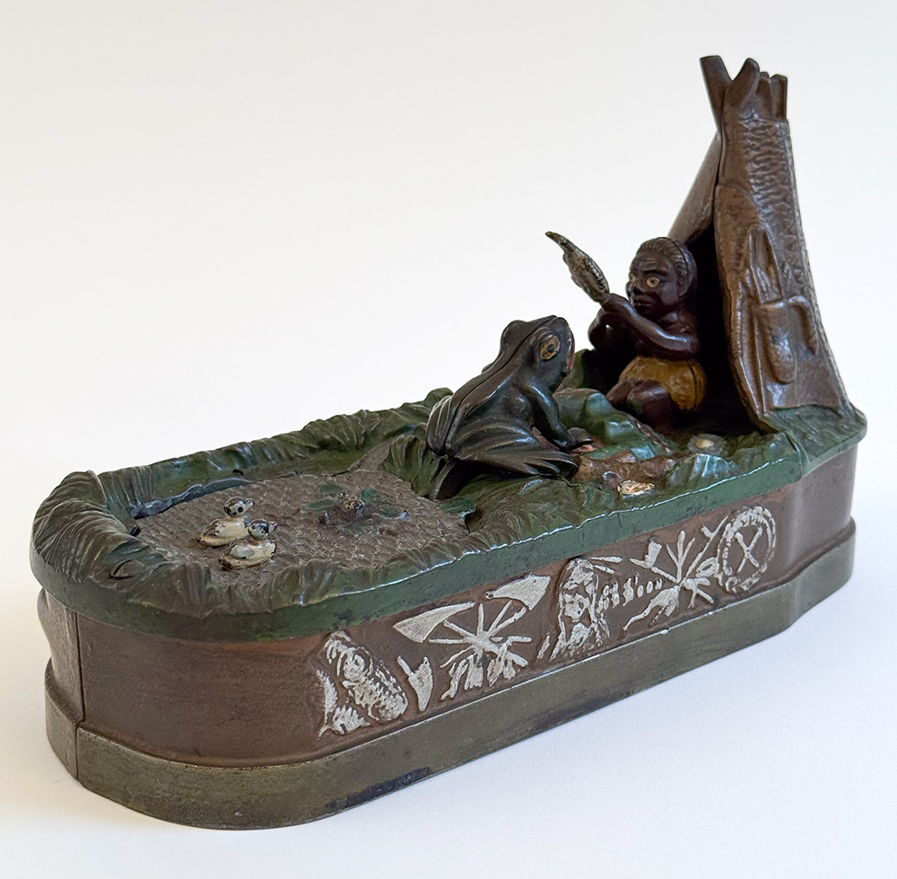 original cast iron chief big moon mechanical bank