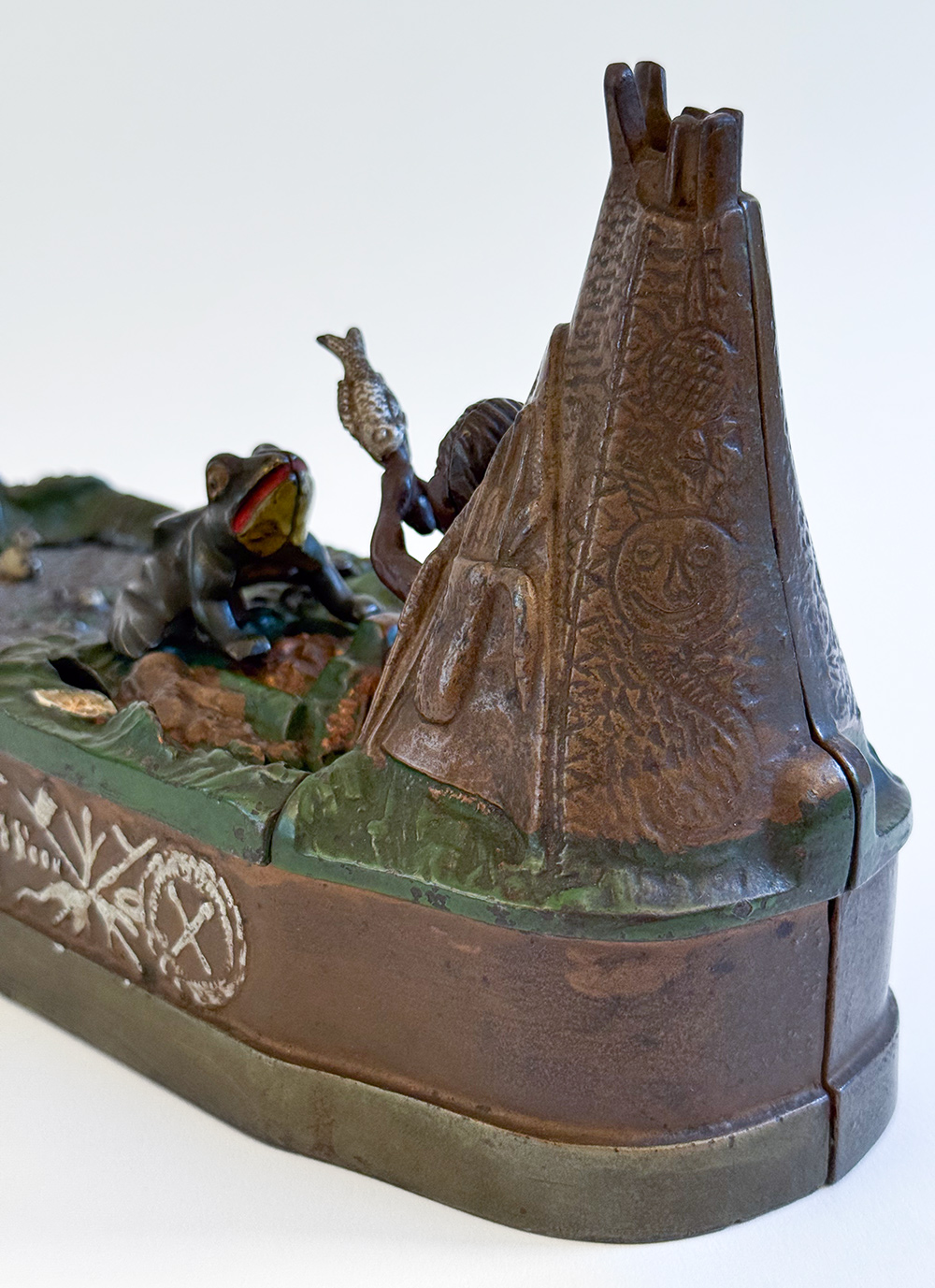 original cast iron chief big moon mechanical bank