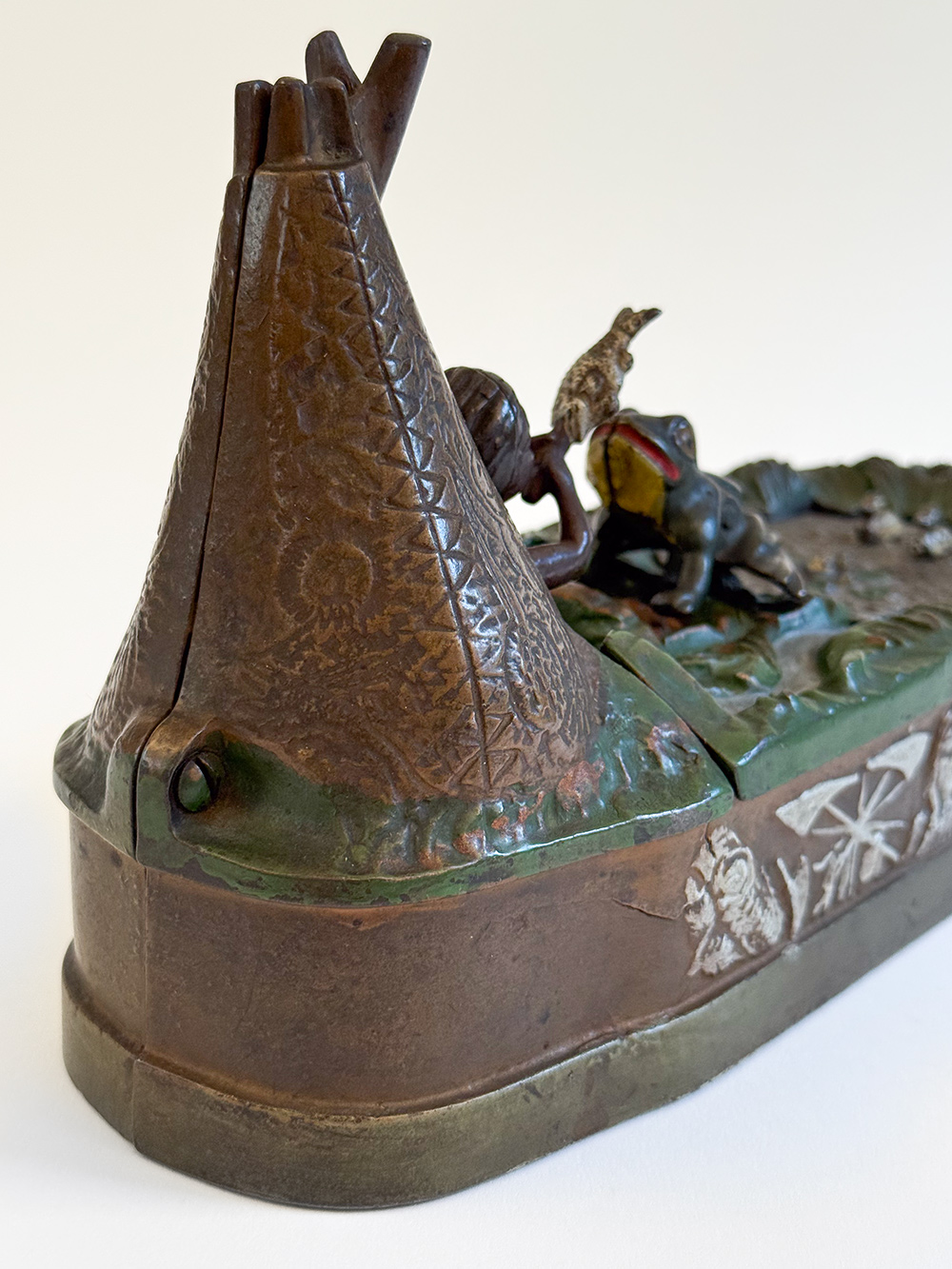 original cast iron chief big moon mechanical bank