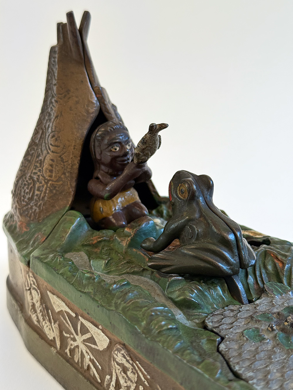 original cast iron chief big moon mechanical bank