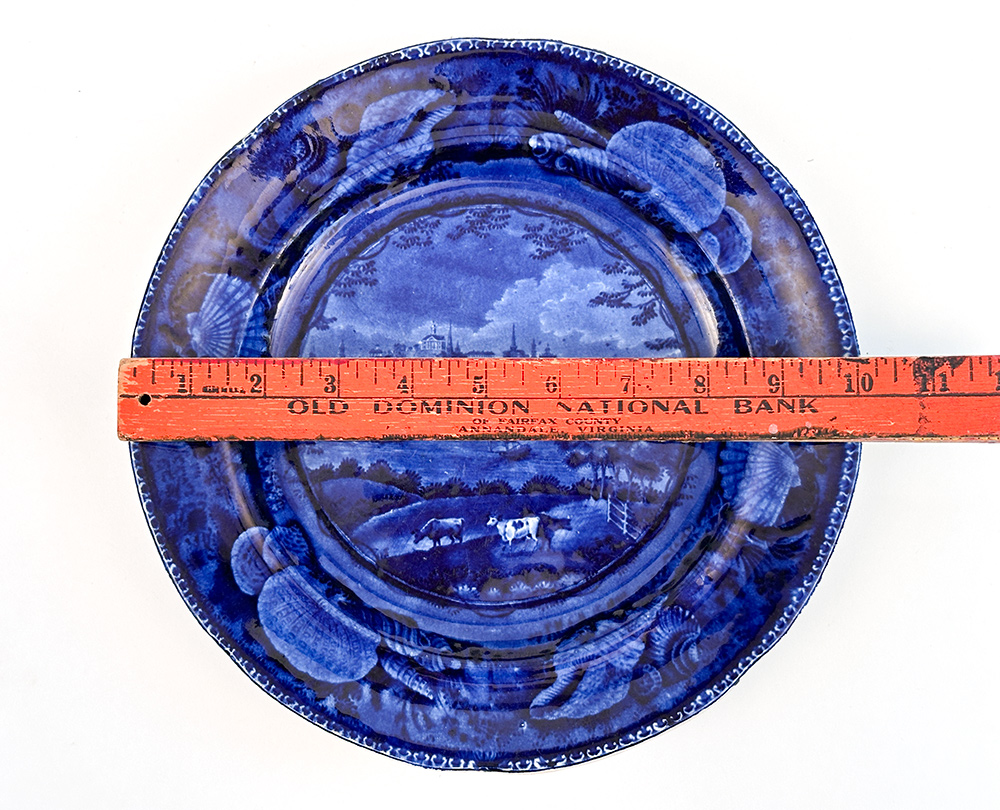 enoch wood and sons city of albany state of new york dark blue historical stafforshire plate