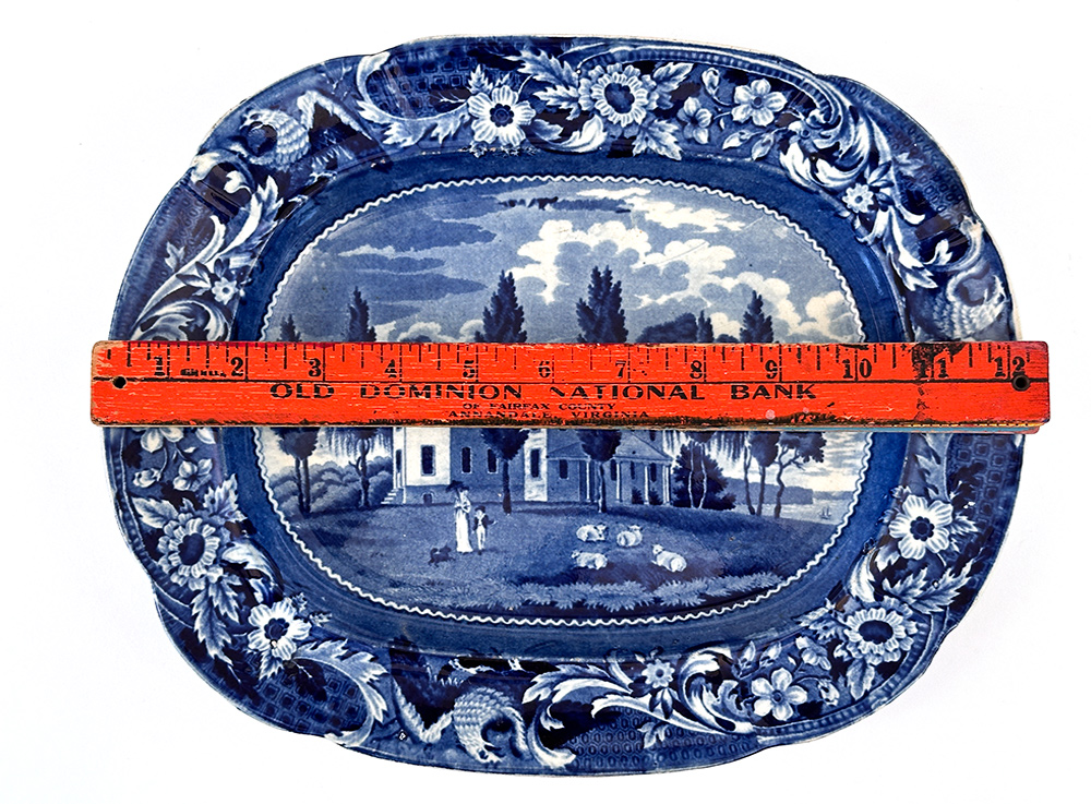 Hoboken in New Jersey eagle border joseph stubbs  medium blue historical staffordshire platter