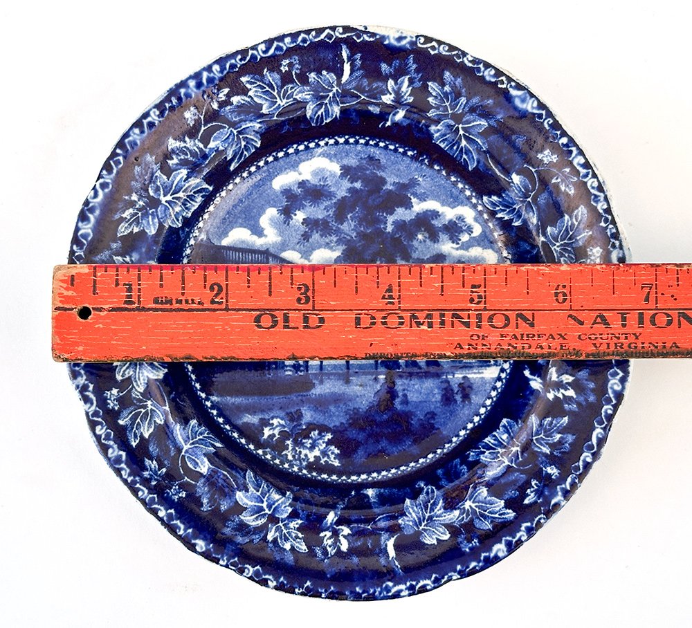 historical staffordshire dark blue bread plate ralph stevenson battery new york