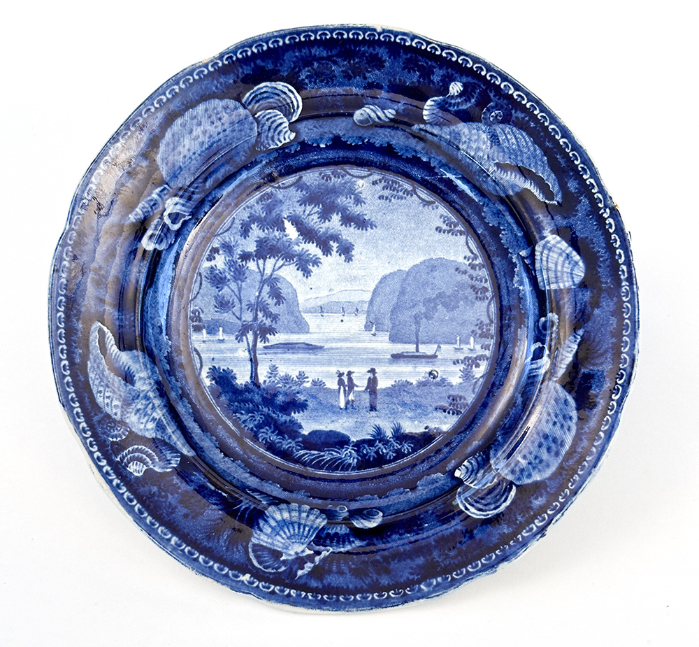 enoch wood and sons highlands at west point hudson river dark blue historical stafforshire plate