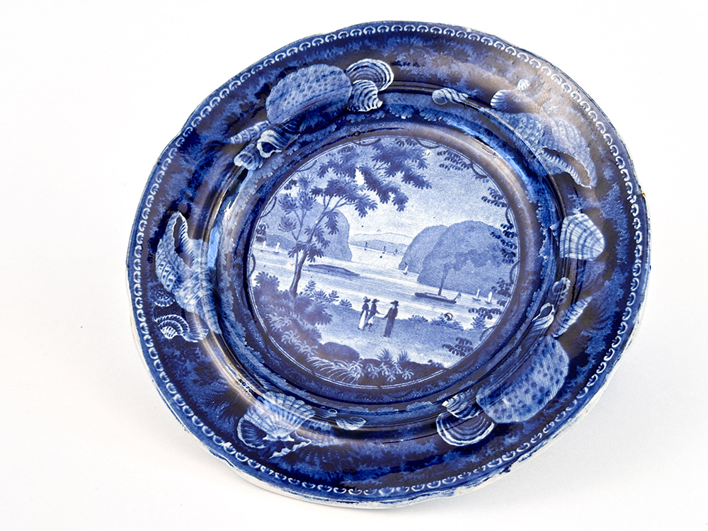 enoch wood and sons highlands at west point hudson river dark blue historical stafforshire plate