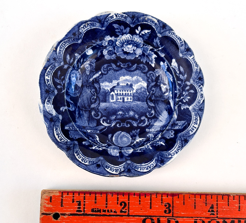 clews america and independence dark blue historical stafforshire cup plate