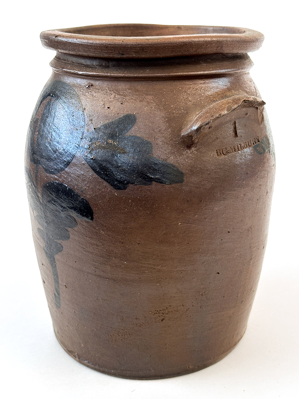 antique alexandria virginia blue decorated stoneware crock