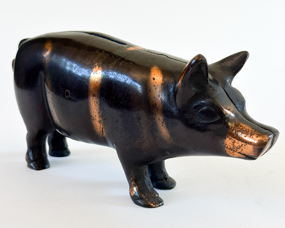 antique american cast iron piggy bank