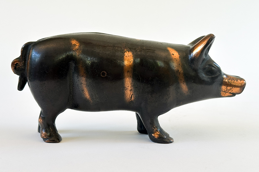 antique american cast iron piggy bank