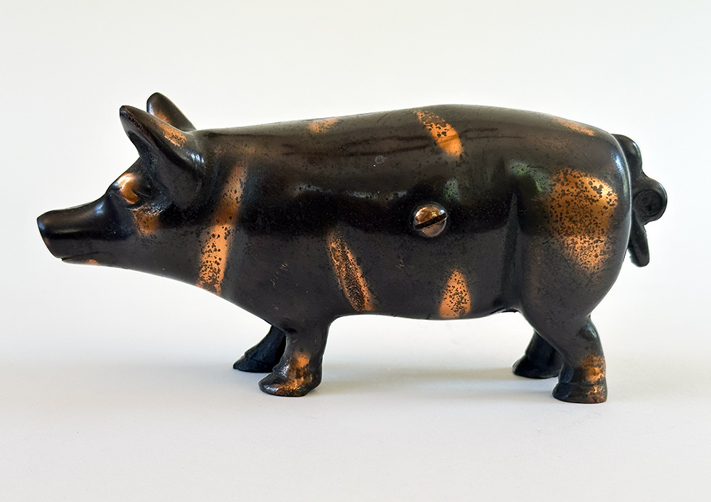 antique american cast iron piggy bank