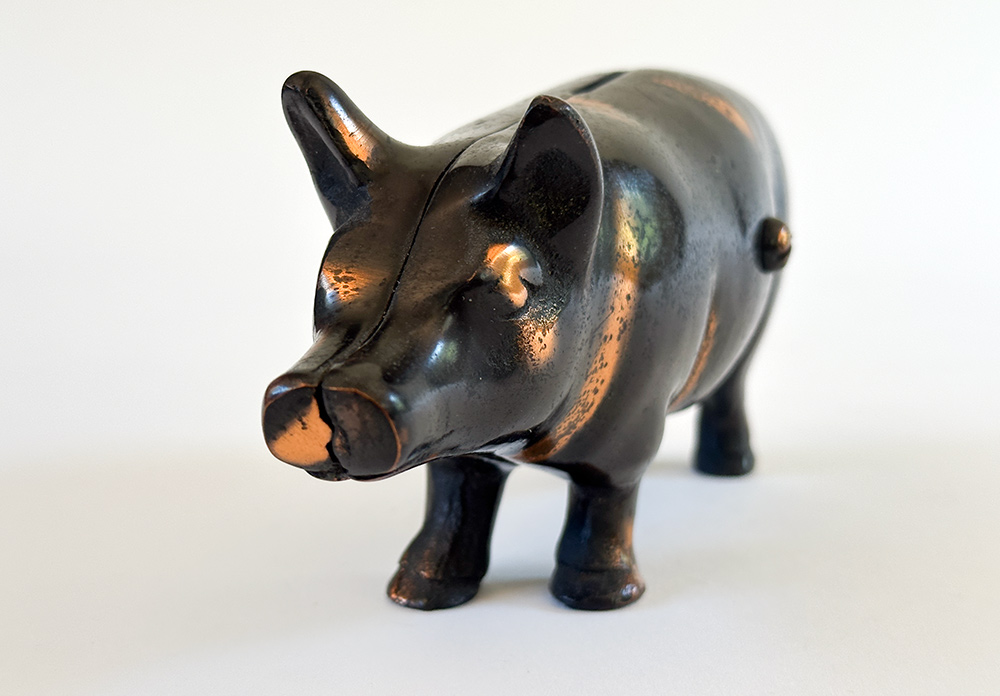 antique american cast iron piggy bank