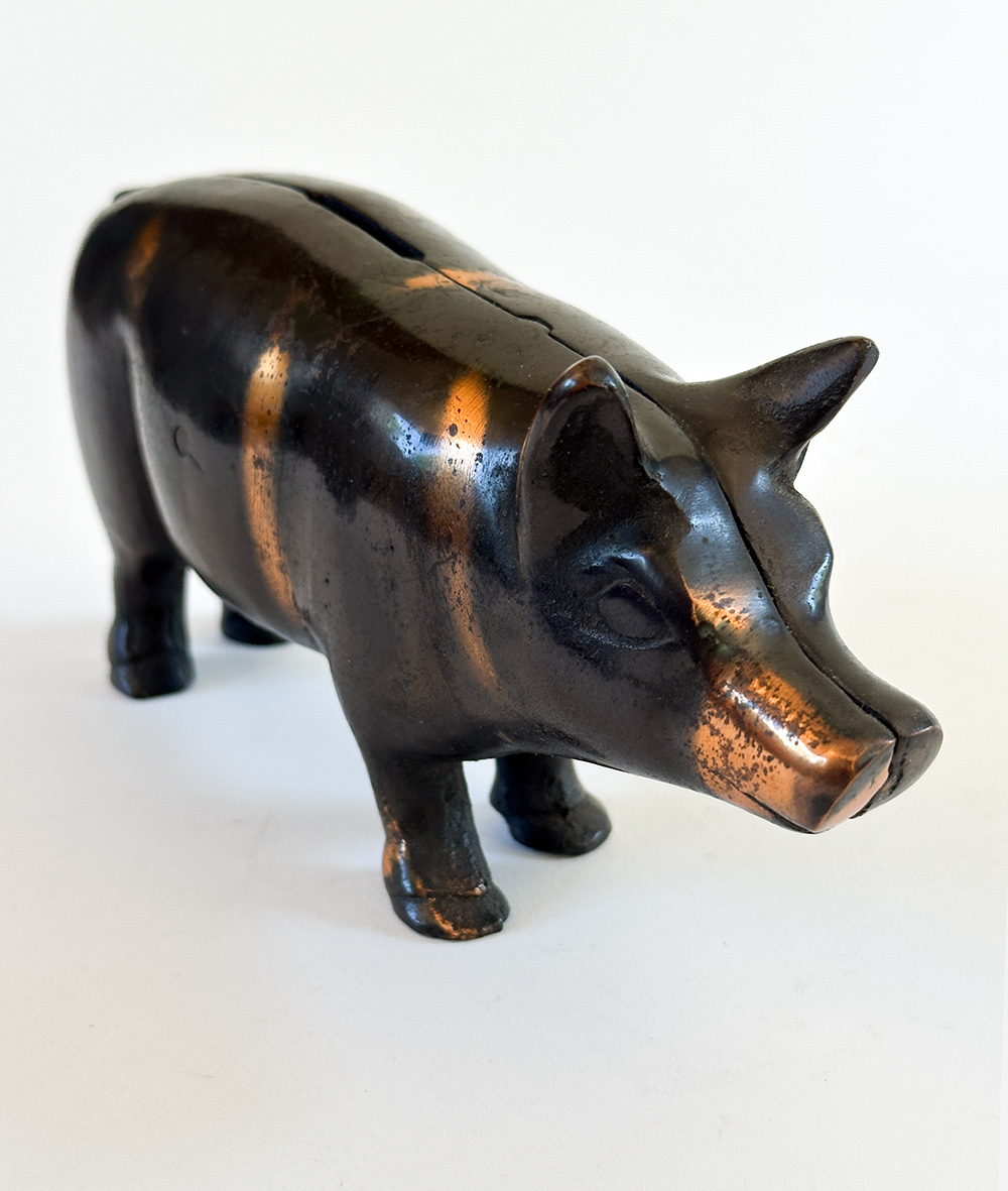antique american cast iron piggy bank