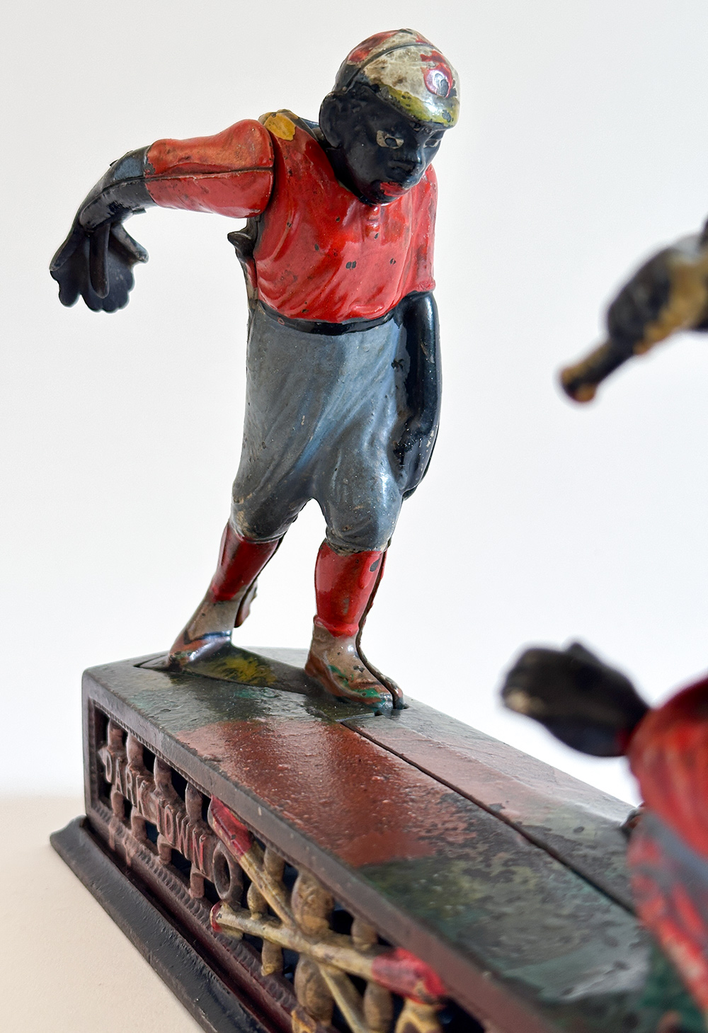 original j and e stevens cast iron Darktown Battery mechanical bank