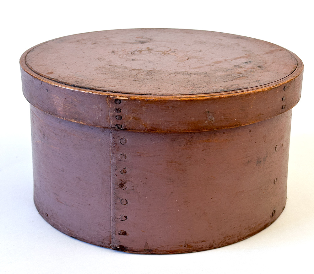 19th century pantry box in original plum paint