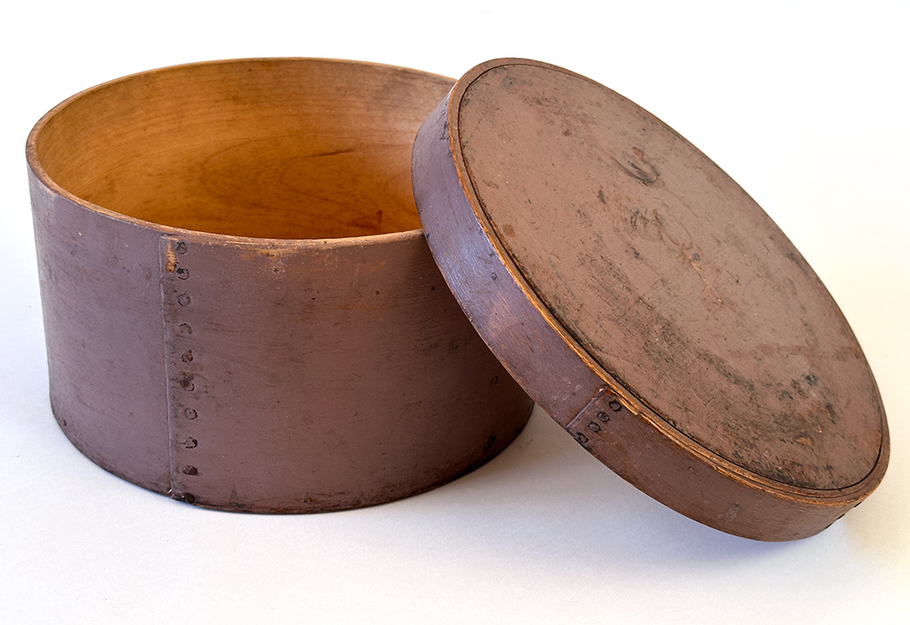 19th century pantry box in original plum paint