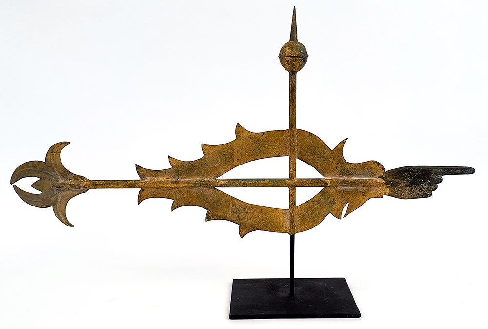 fiske index scroll pointing hand weathervane