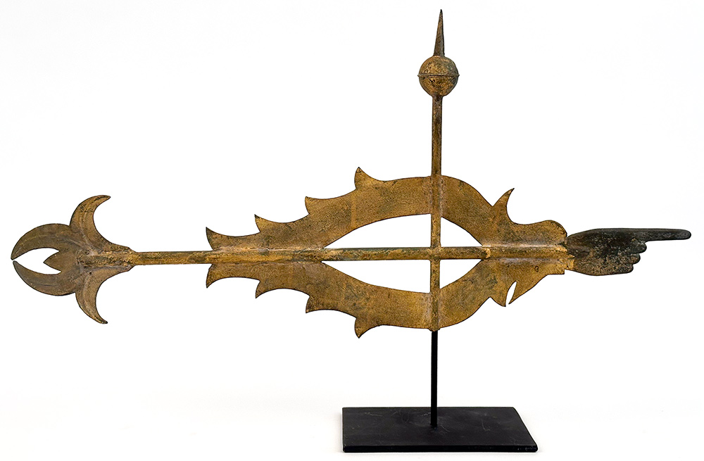 fiske index scroll pointing hand weathervane