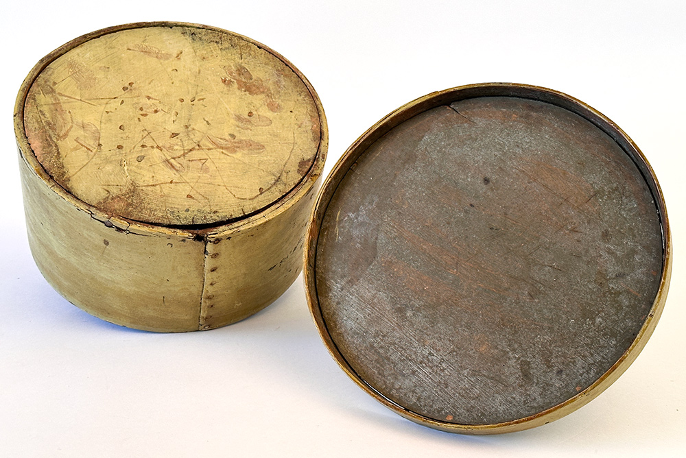 19th century pantry box in original mustard paint