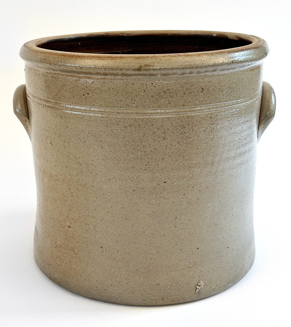samuel hart fulton new york stoneware double bird crock