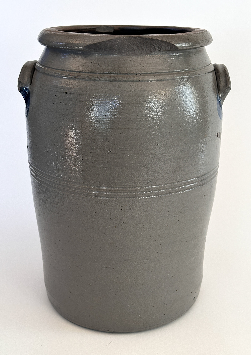 cobalt blue decorated pennsylvania antique stoneware storage jar