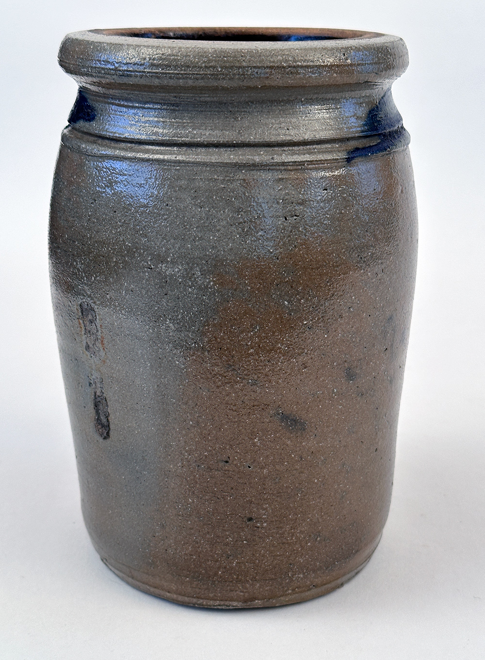 cobalt decorated stoneware storage jar alexander conrad new geneva pennsylvania fayette county