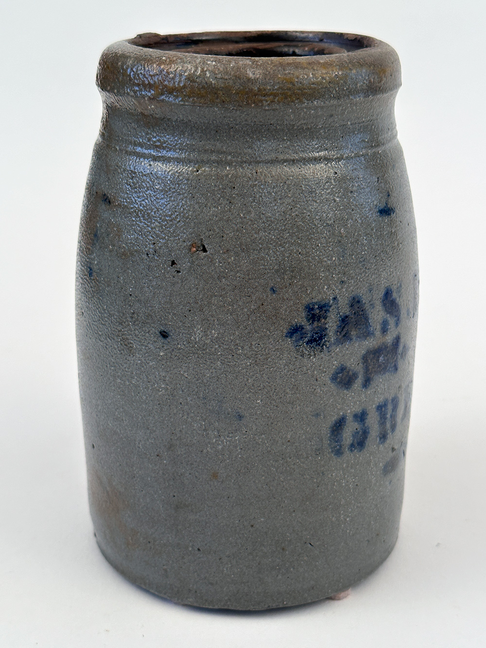 cobalt decorated stoneware canner james hamilton greensboro