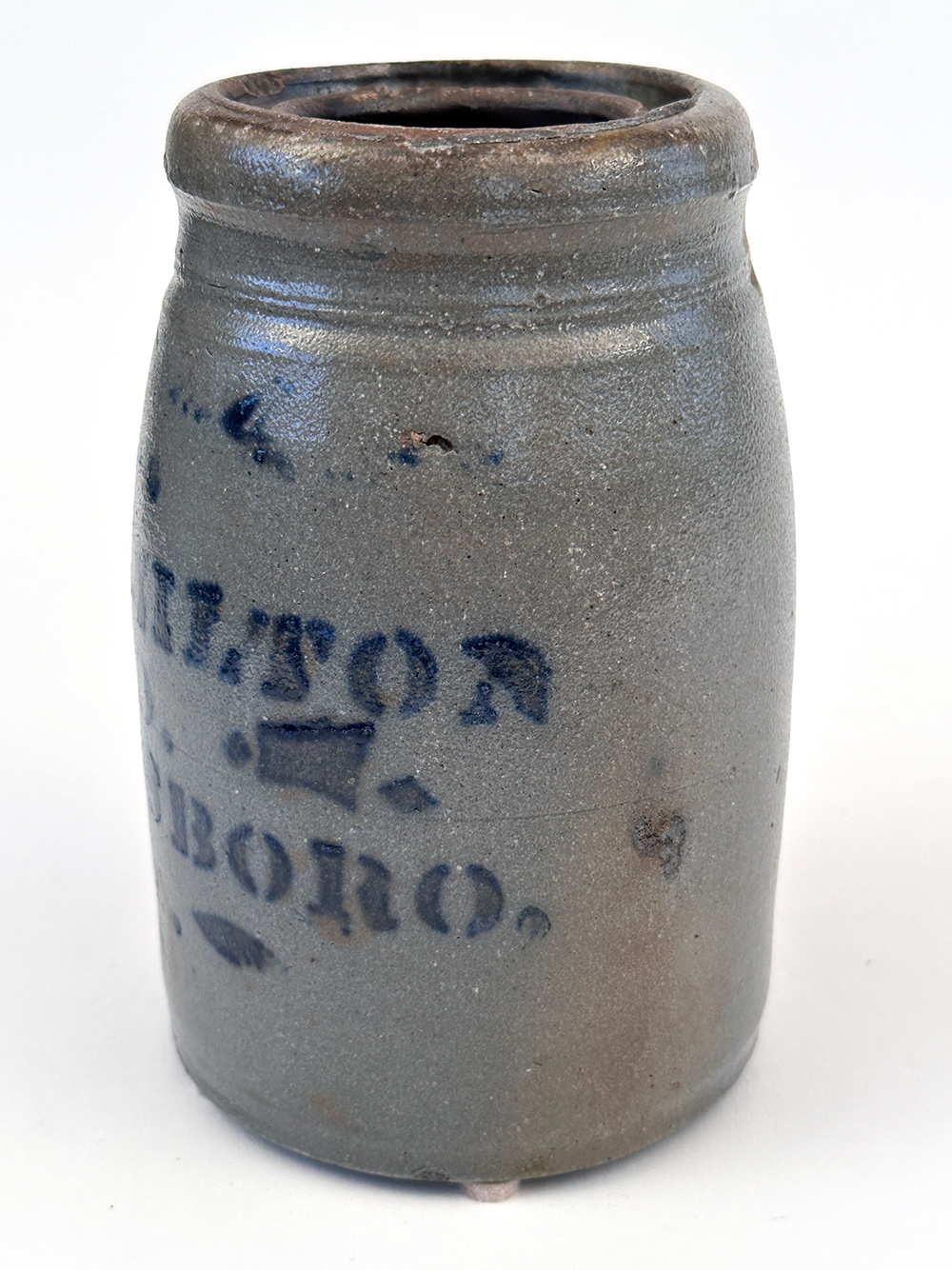 cobalt decorated stoneware storage jar alexander conrad new geneva pennsylvania fayette county