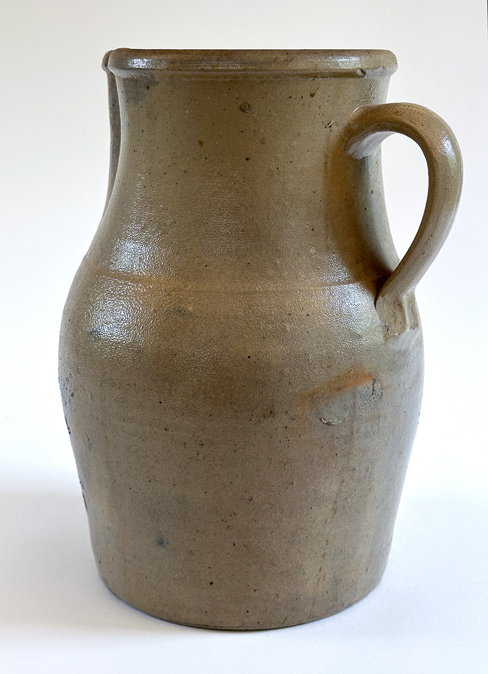 james benjamin cincinnati ohio cobalt decorated stoneware pitcher
