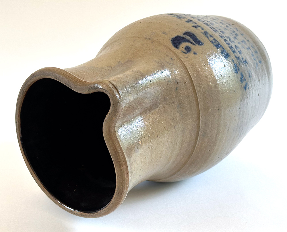 james benjamin cincinnati ohio cobalt decorated stoneware pitcher