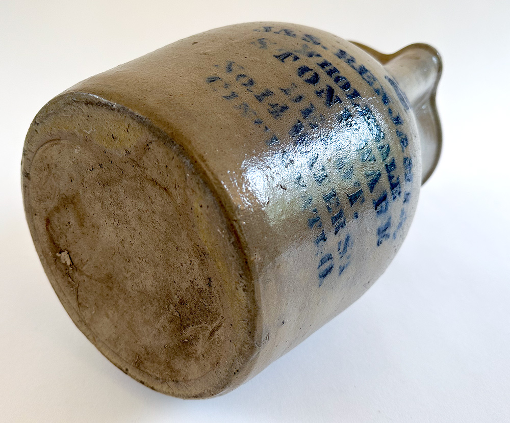 james benjamin cincinnati ohio cobalt decorated stoneware pitcher