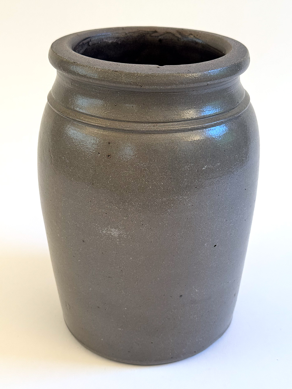 clarksburg wv george johnston blue decorated stoneware crock