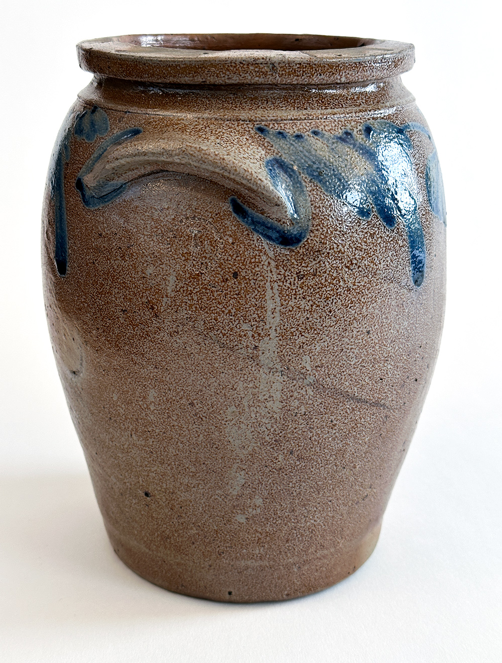enoch burnett washington dc blue decorated stoneware semi ovoid storage jar