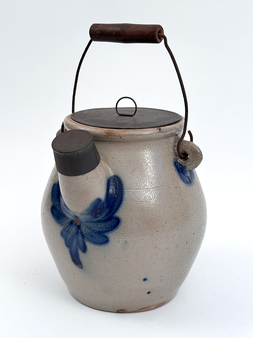 evan r jones luzerne county pittson pennsylvania cobalt decorated stoneware batter jug