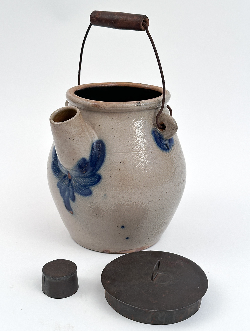 evan r jones luzerne county pittson pennsylvania cobalt decorated stoneware batter jug