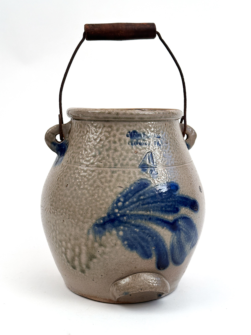 evan r jones luzerne county pittson pennsylvania cobalt decorated stoneware batter jug